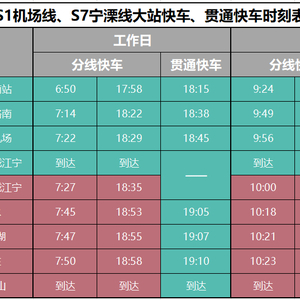 6月29日起，機場線、寧溧線、寧高線優(yōu)化列車運行圖